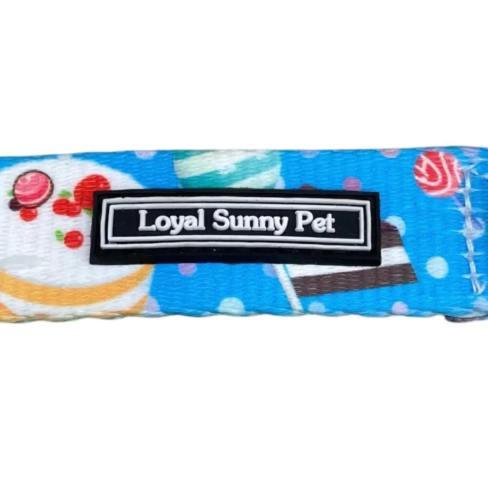 NWOT New Loyal Sunny Pet Dog Collar w/ Buckle Blue Desserts Design S/M